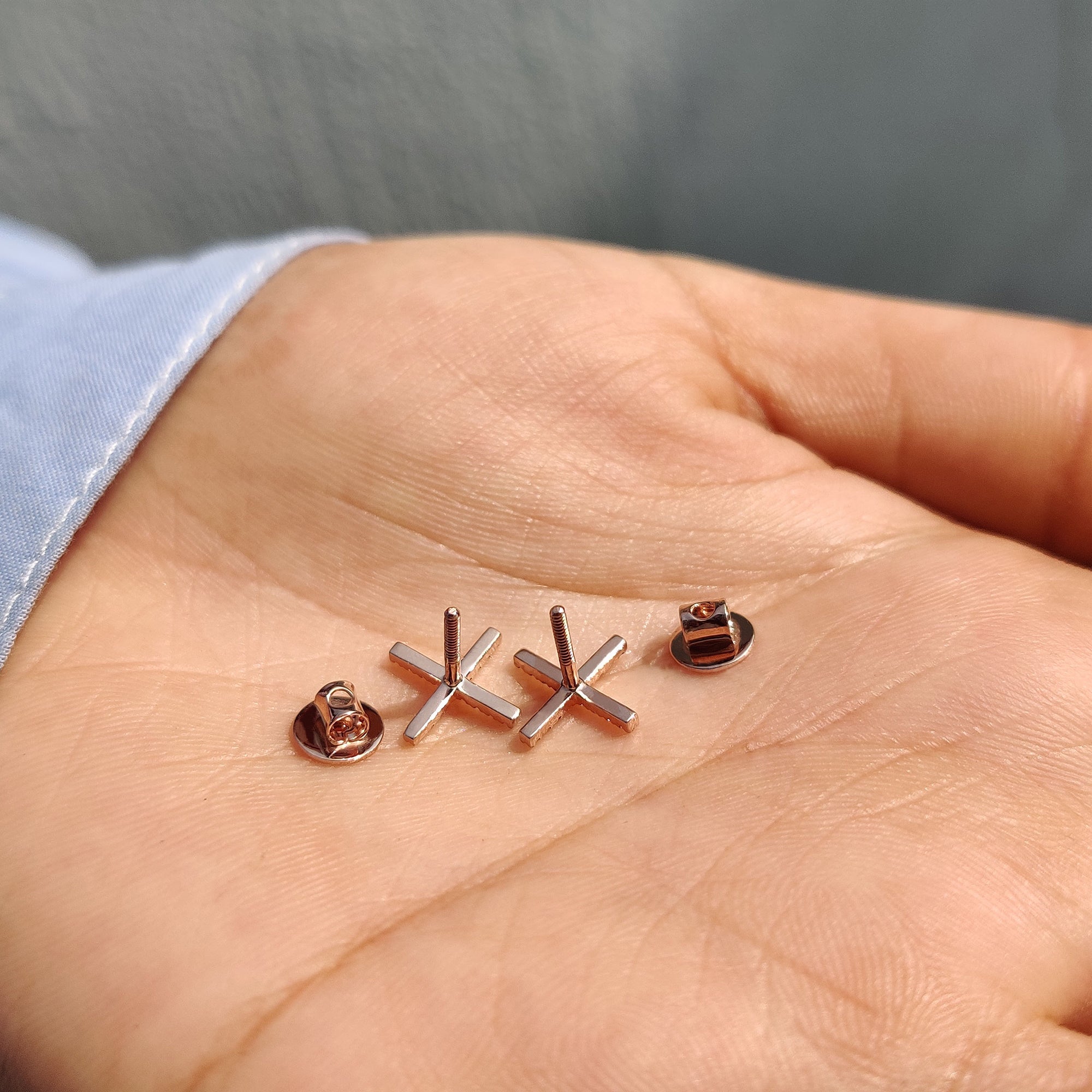 Round Cut X Shaped Moissanite Earrings