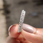 Yellow Gold Band - Round Double Row Pave