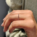 Round Cut Half Eternity Style Rose Gold Wedding Ring