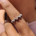 Zig Zag Band Featuring Round Cut Diamond