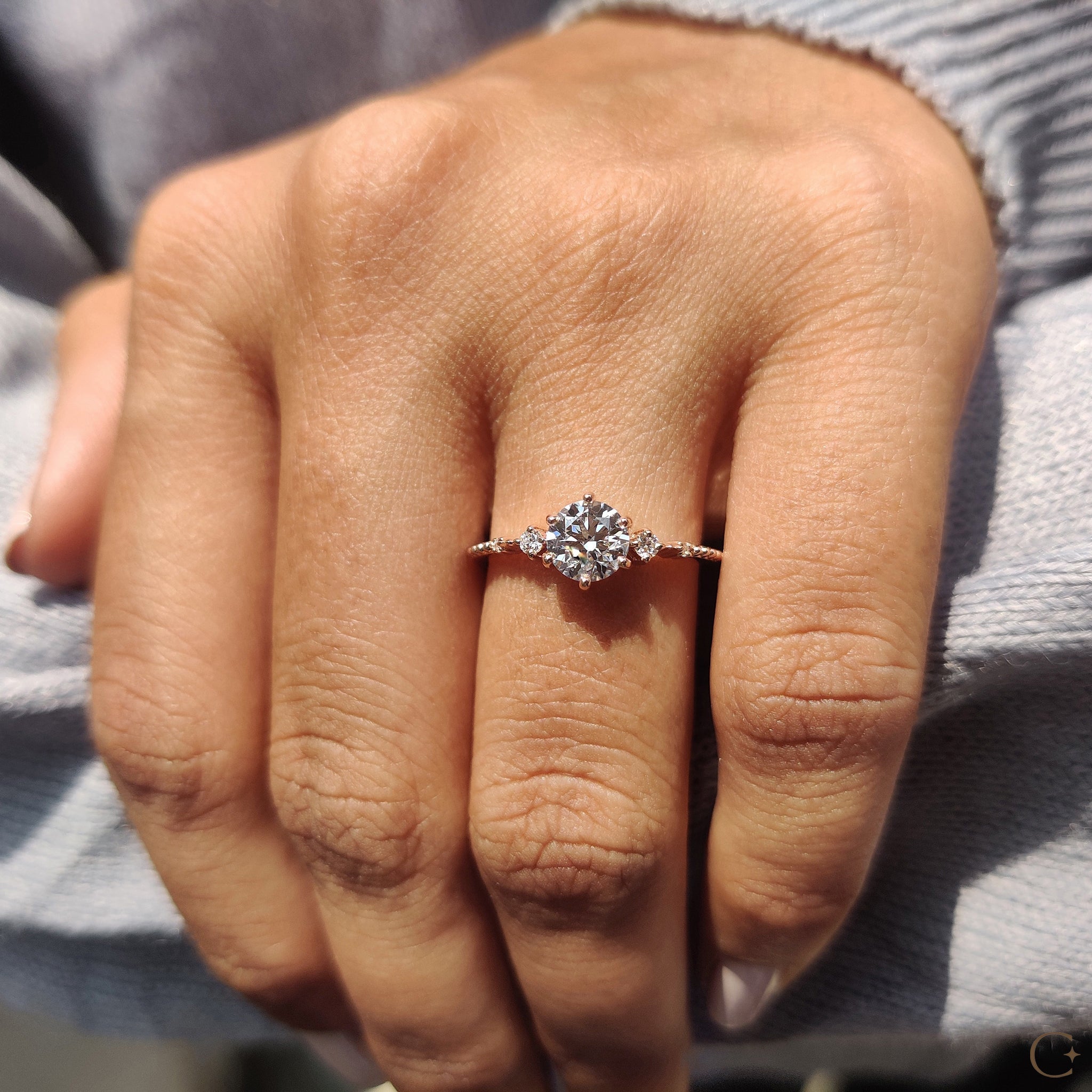 3 Stone Diamond Ring With Round Cut Stones Secondary image