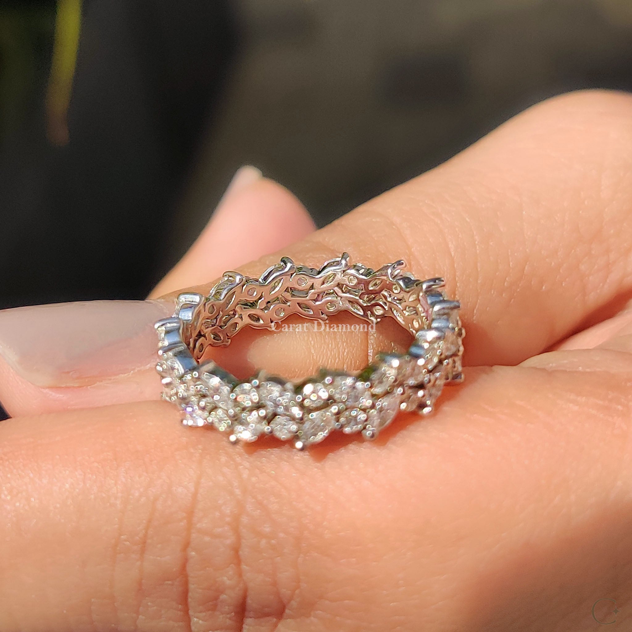 Marquise And Round Wedding Band With Eternity Style
