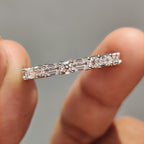Diamond Eternity Band White Gold With Emerald and Round Cut