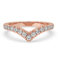 V Shaped Wedding Band - Half Eternity