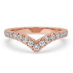 V Shaped Wedding Band - Half Eternity