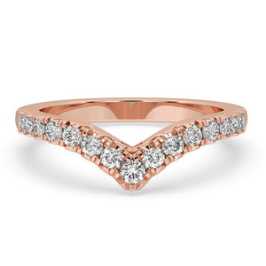 V Shaped Wedding Band - Half Eternity