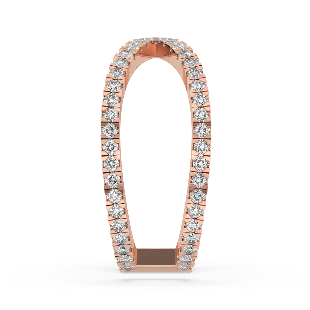 Criss Cross Band – Unique Diamond Setting Sparkle