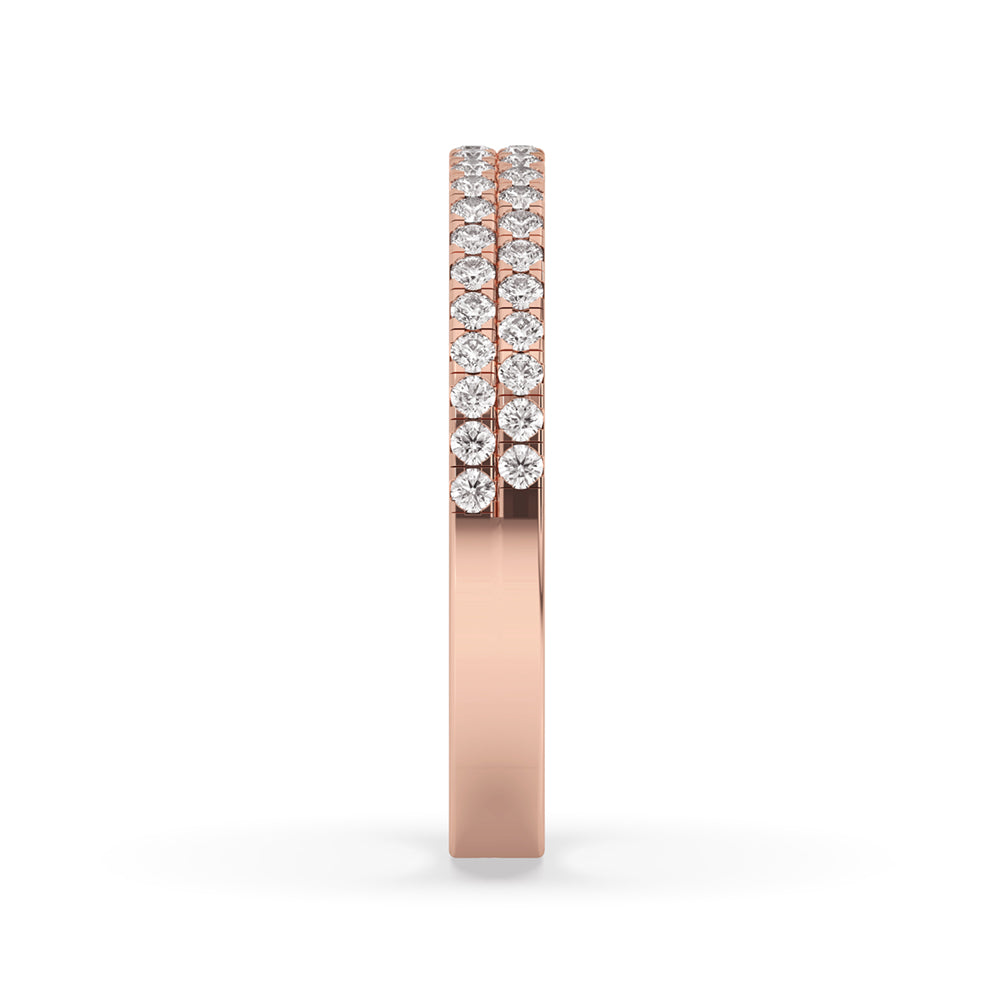 Round Diamond Eternity Band with Two Rows