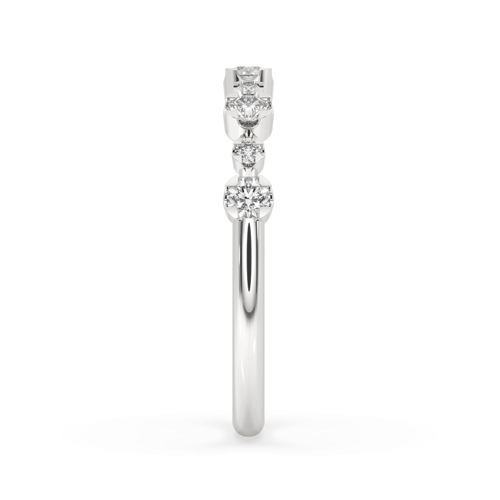 Half Eternity Wedding Band - Round Diamond