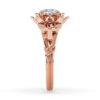 Flower Engagement Ring with Dazzling Round Diamond