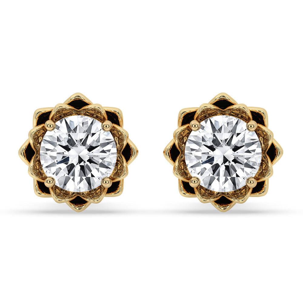 Flower Earrings With Round Cut Main image