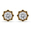 Flower Earrings With Round Cut