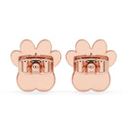 Dog Paw Earrings In Round Cut Diamond