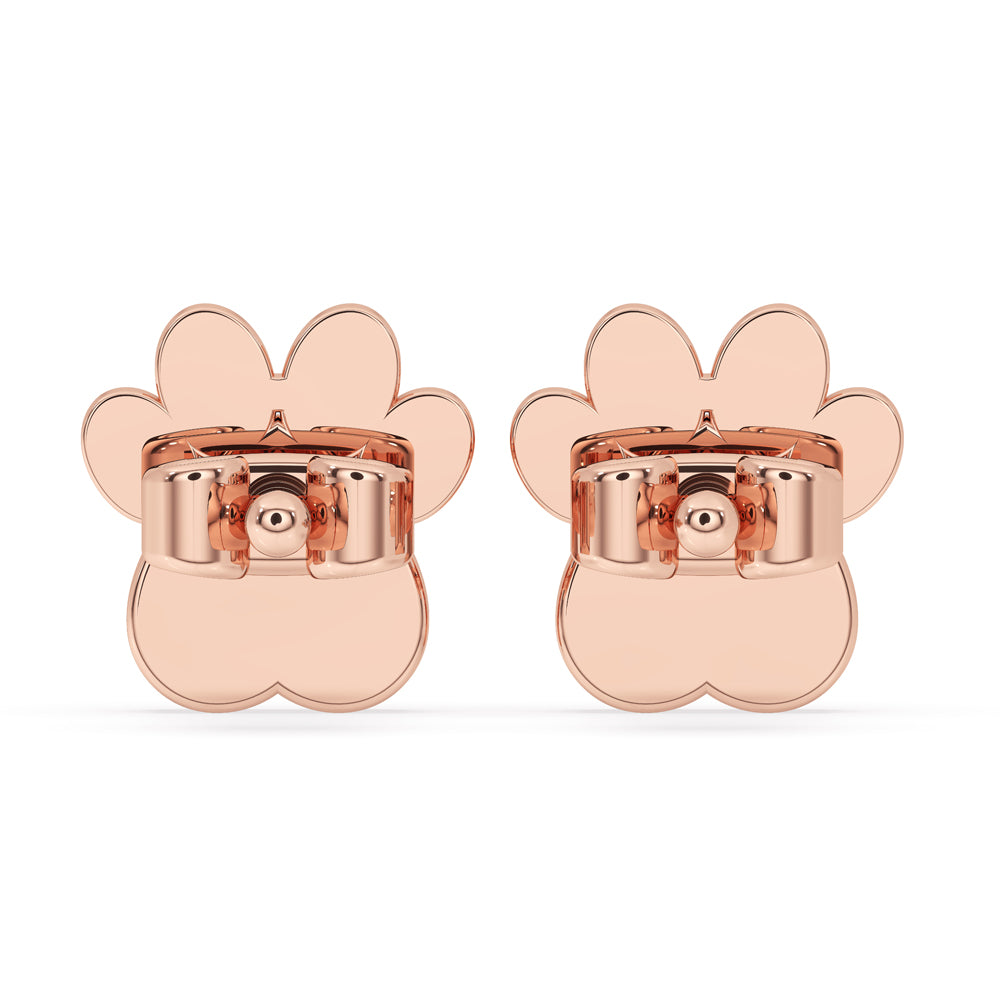 Dog Paw Earrings In Round Cut Diamond