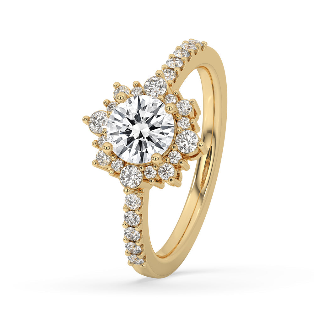 Round Halo Engagement Ring