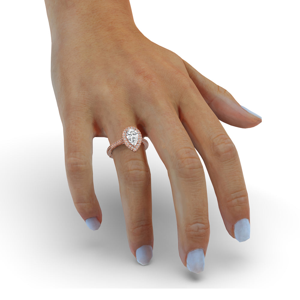 Pear Halo Engagement Ring