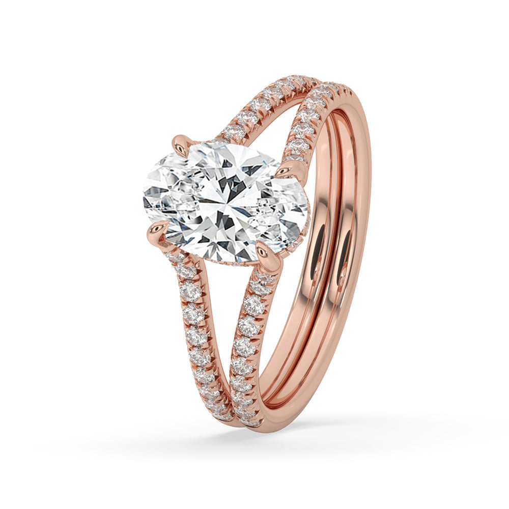 Hidden Halo Oval Engagement Ring