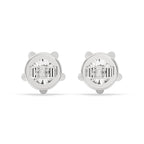 White Gold Stud Earrings - Round Cut