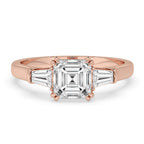Diamond Baguette Ring with Three Stone Setting