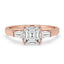Diamond Baguette Ring with Three Stone Setting