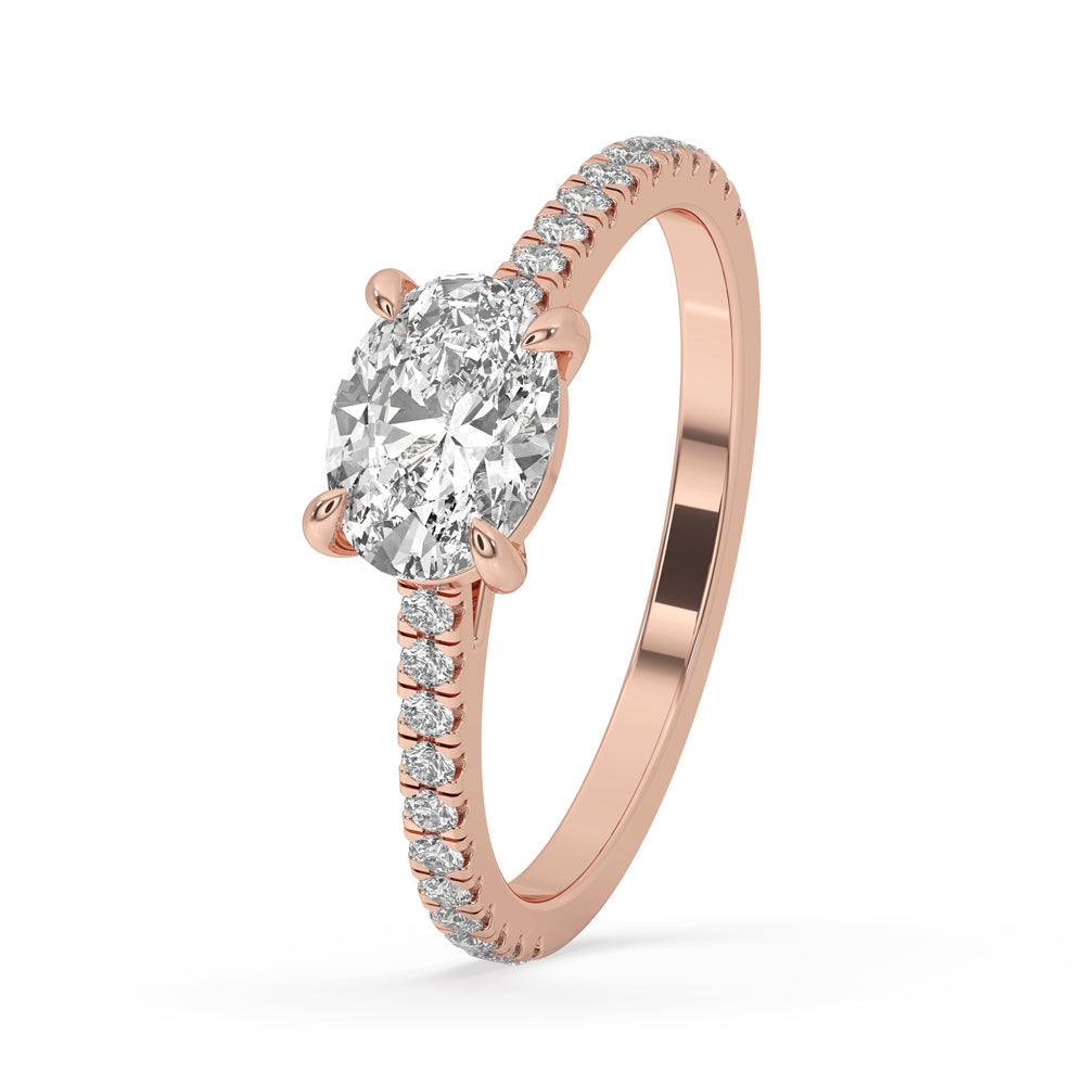 Oval Cut Diamond Ring With East West Setting Secondary image