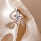 1.0 CT Round Moissanite Pave Engagement Ring
