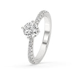 Round Cut Pave Diamond Ring