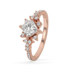 Two Carat Princess Cut Diamond Engagement Ring in Rose Gold