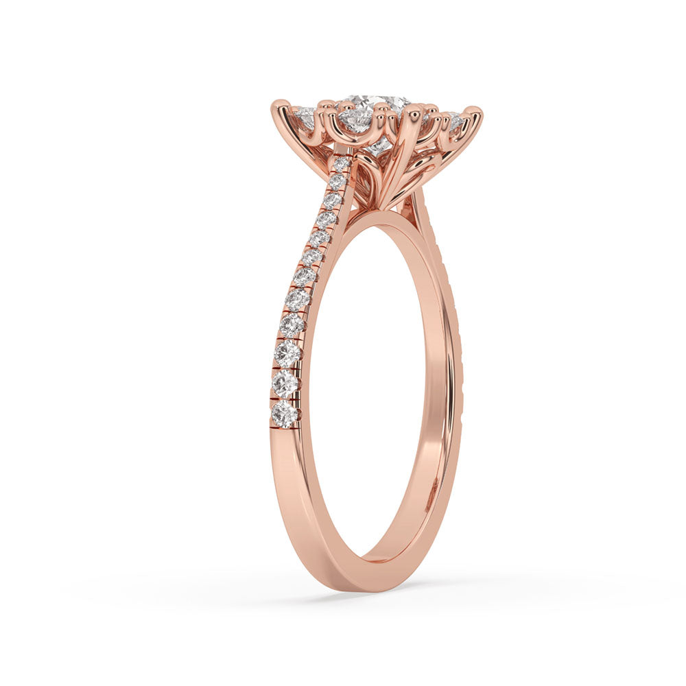 Round Diamond Classic Cathedral Engagement Ring