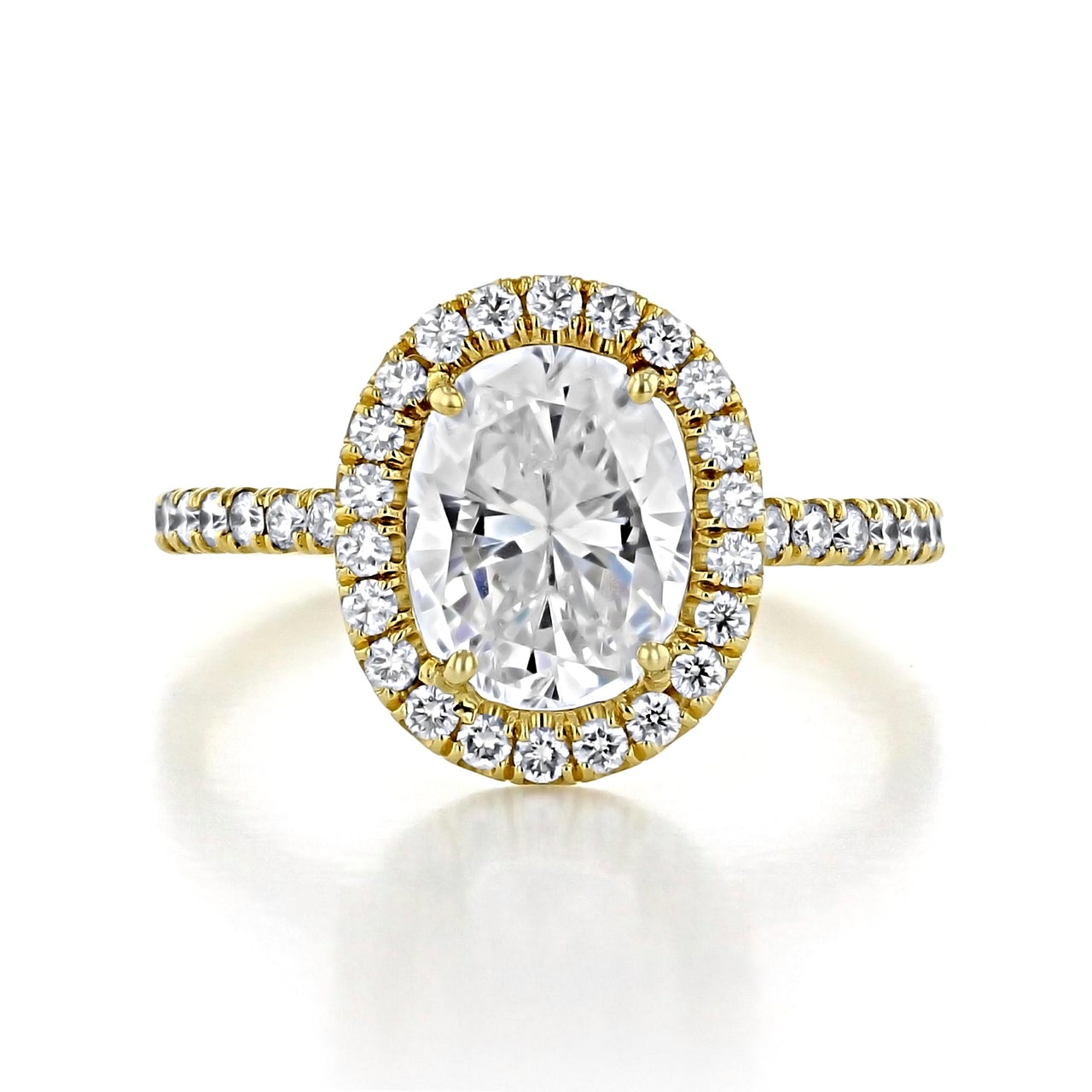1.33ct Oval Cut Moissanite Halo Engagement Ring