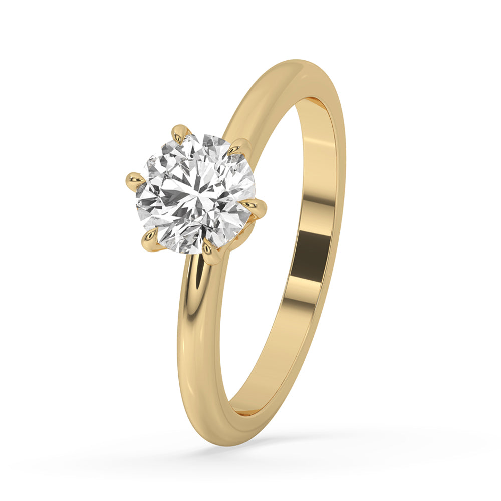 Round Diamond Solitaire 6 prong engagement ring