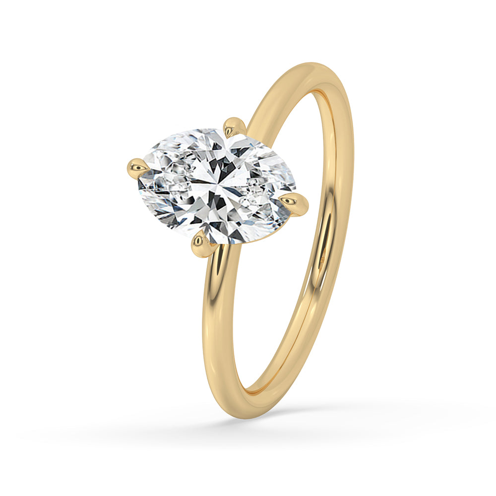 2 Carat Oval Diamond Ring in Classic Claw Prong Secondary image