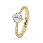 Cushion Cut Diamond Compass Prong Setting Engagement Ring