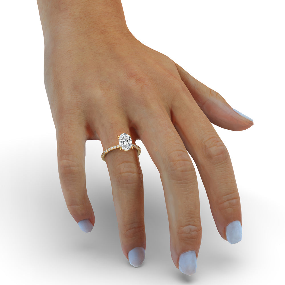 Oval Cut Diamond Ring With Elegant Claw Prong Setting