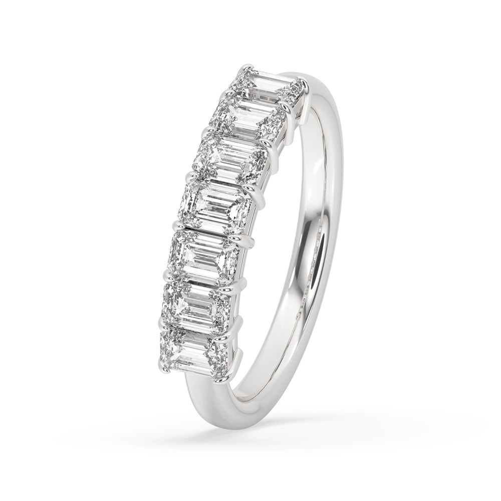 Half Eternity Emerald Cut Diamond Band
