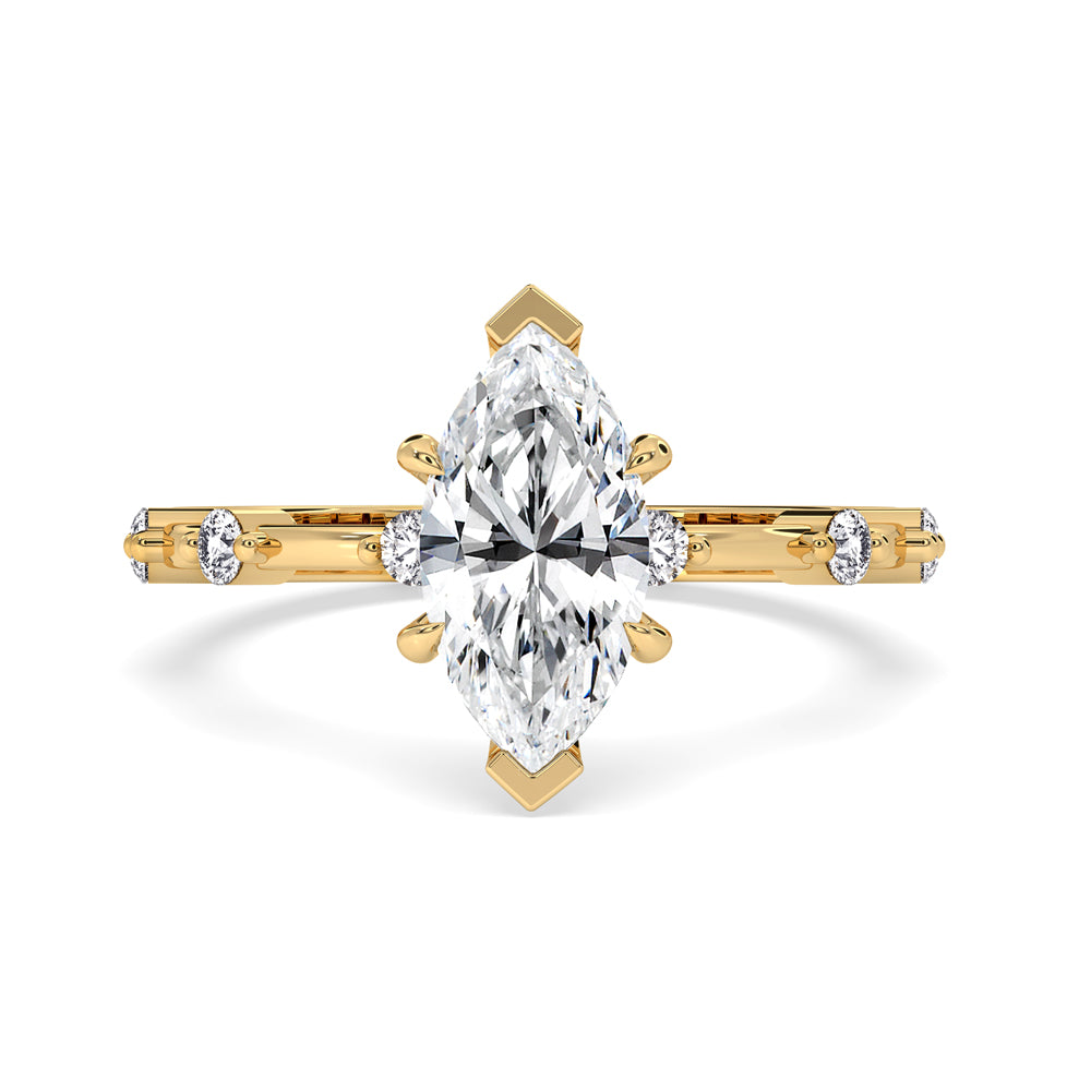 Marquise Diamond Engagement Ring with Claw Prong Setting