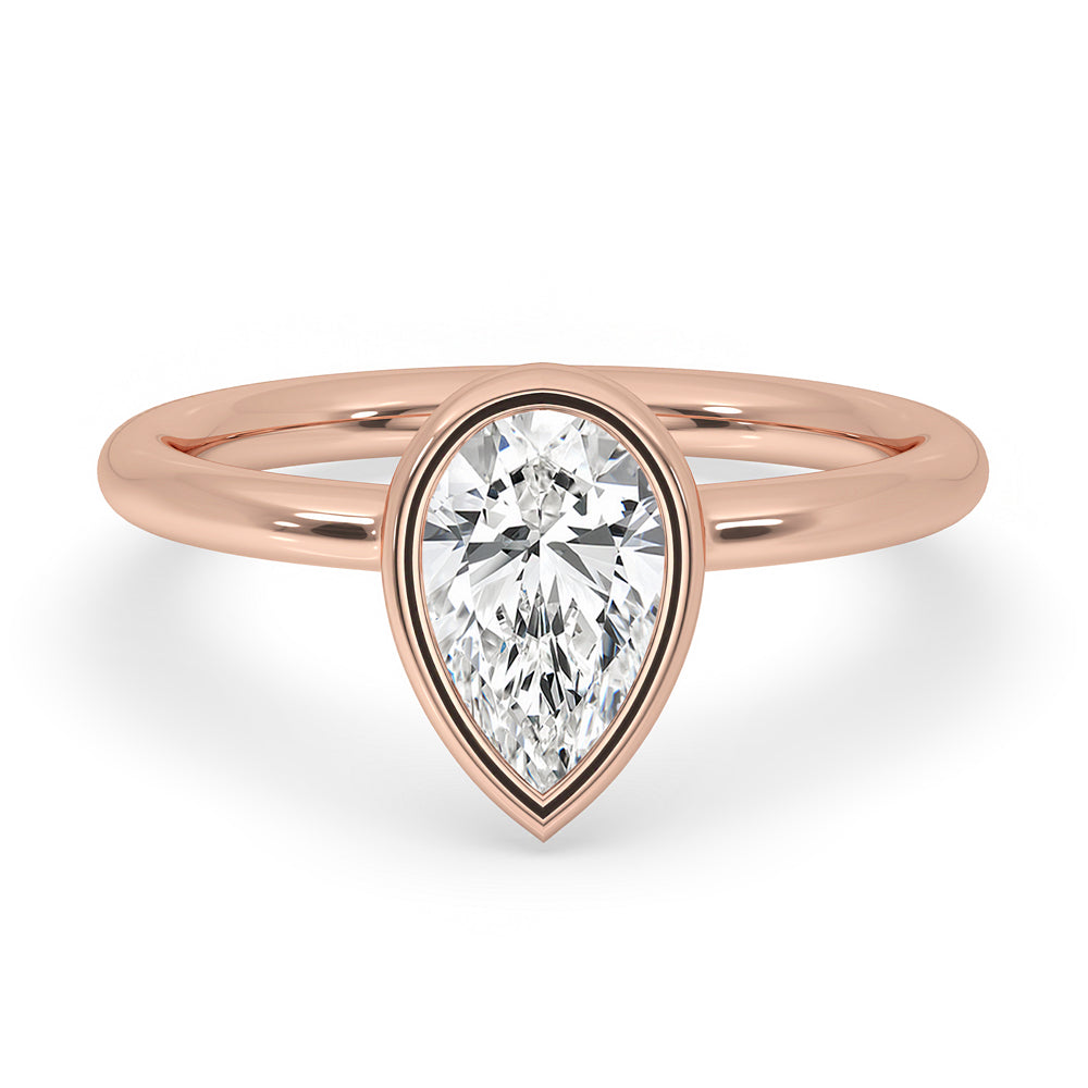 Bezel Set Diamond Ring With Classic Solitaire Setting Main image