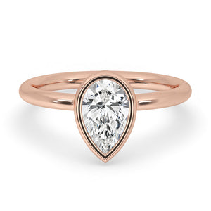 Bezel Set Diamond Ring With Classic Solitaire Setting