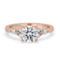 Round Diamond With 4 Round Side Stones Ring