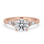 Round Diamond With 4 Round Side Stones Ring