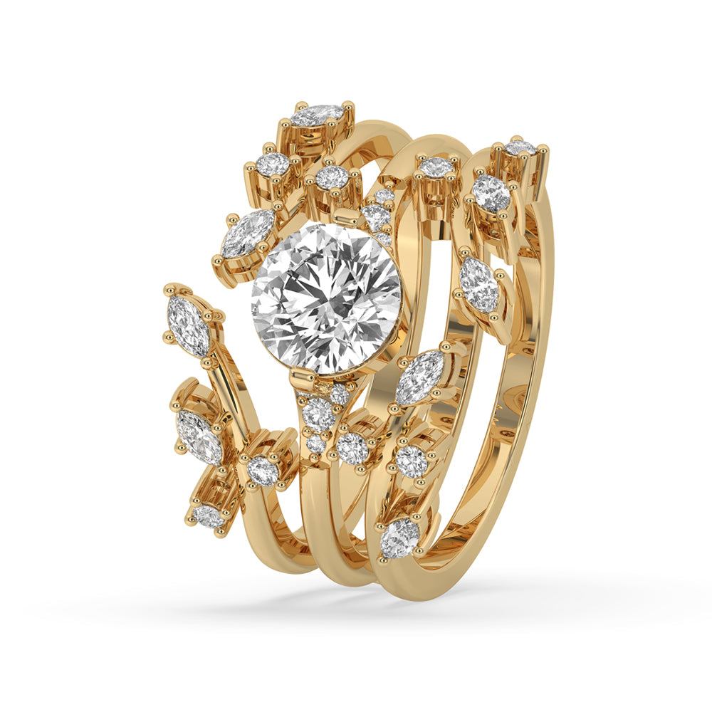 Nature Inspired Engagement Ring Wrap Wedding Band