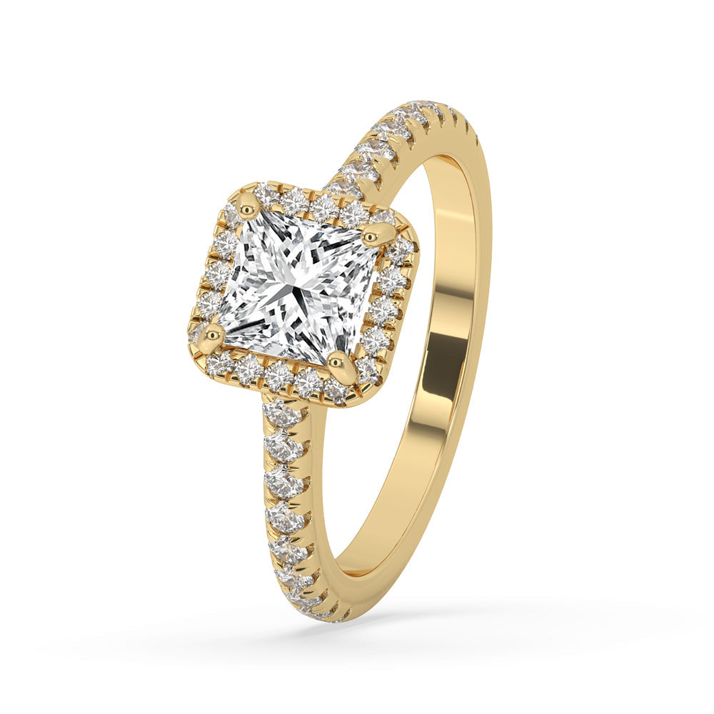 Princess Cut Diamond Engagement Ring in Classic Setting