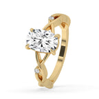 Twisted Engagement Ring With Elongated Cushion Diamond