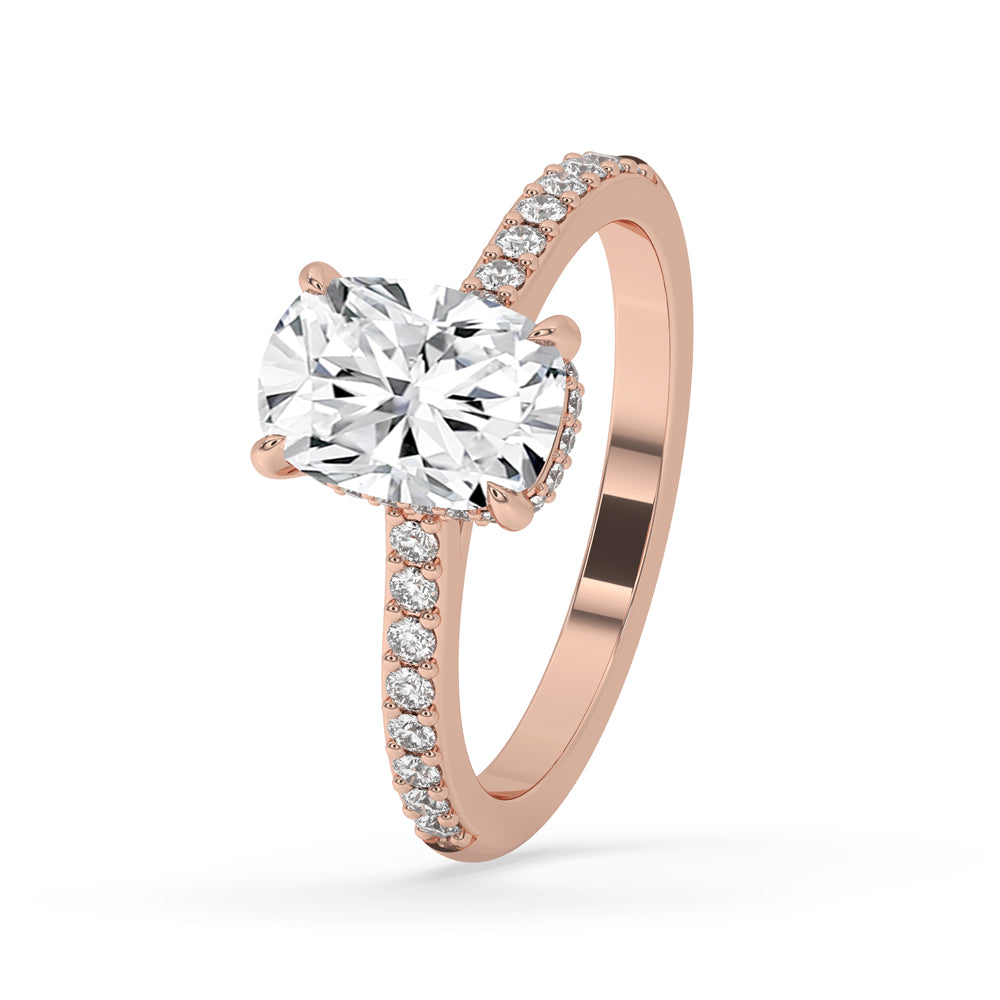 Elongated Cushion Cut Engagement Ring