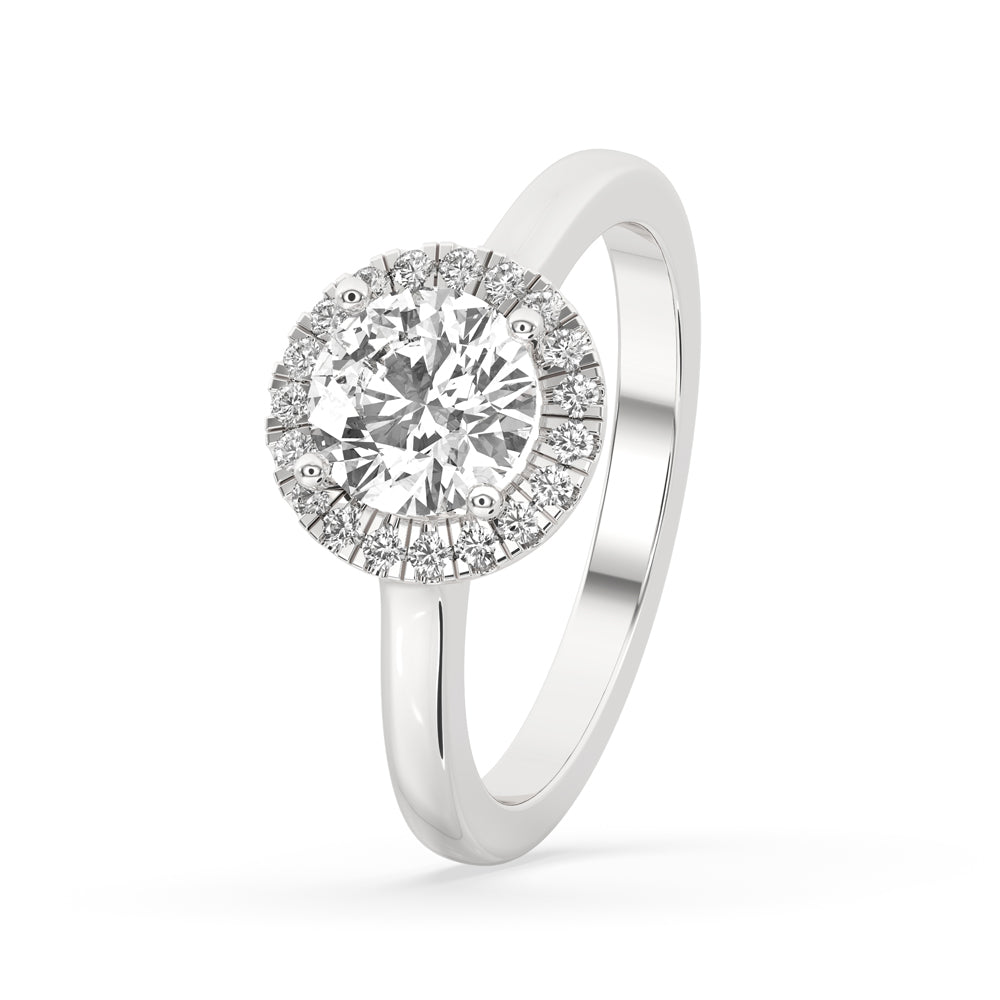 Halo Diamond Engagement Ring with Lab Grown Diamond
