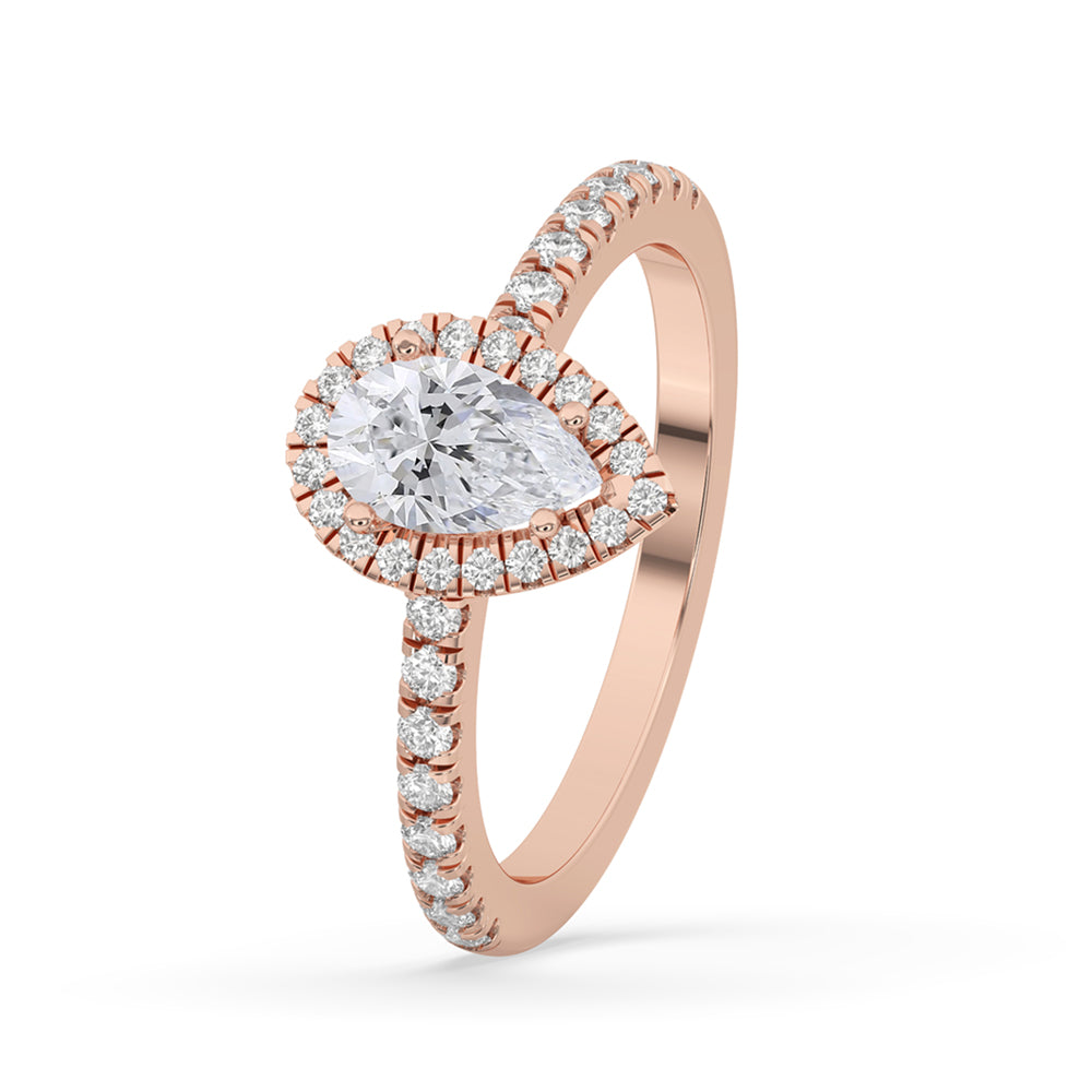 Pear Shaped Halo Engagement Ring