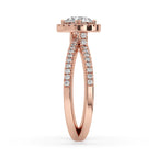 Gold Crossover Ring with Round Diamond for Timeless Style