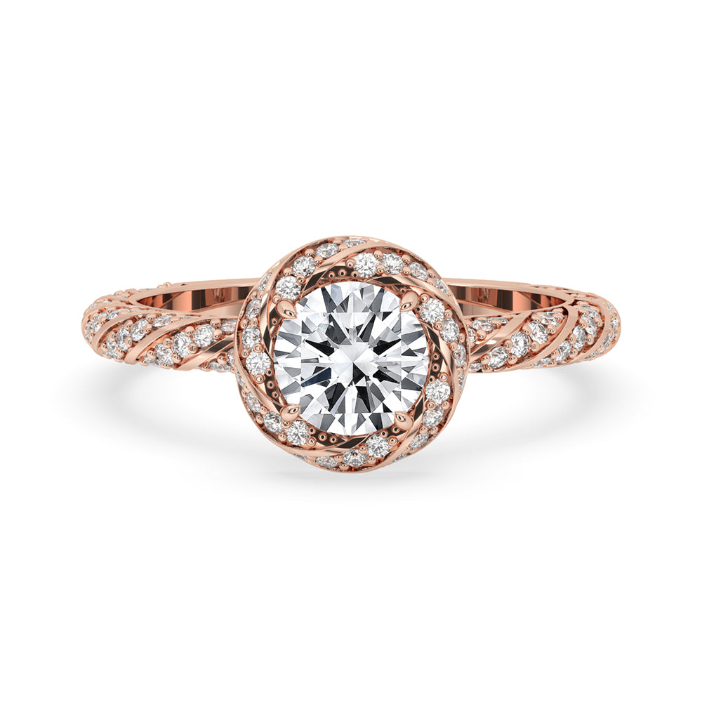 Round Diamond Engagement Ring - Twist Ring