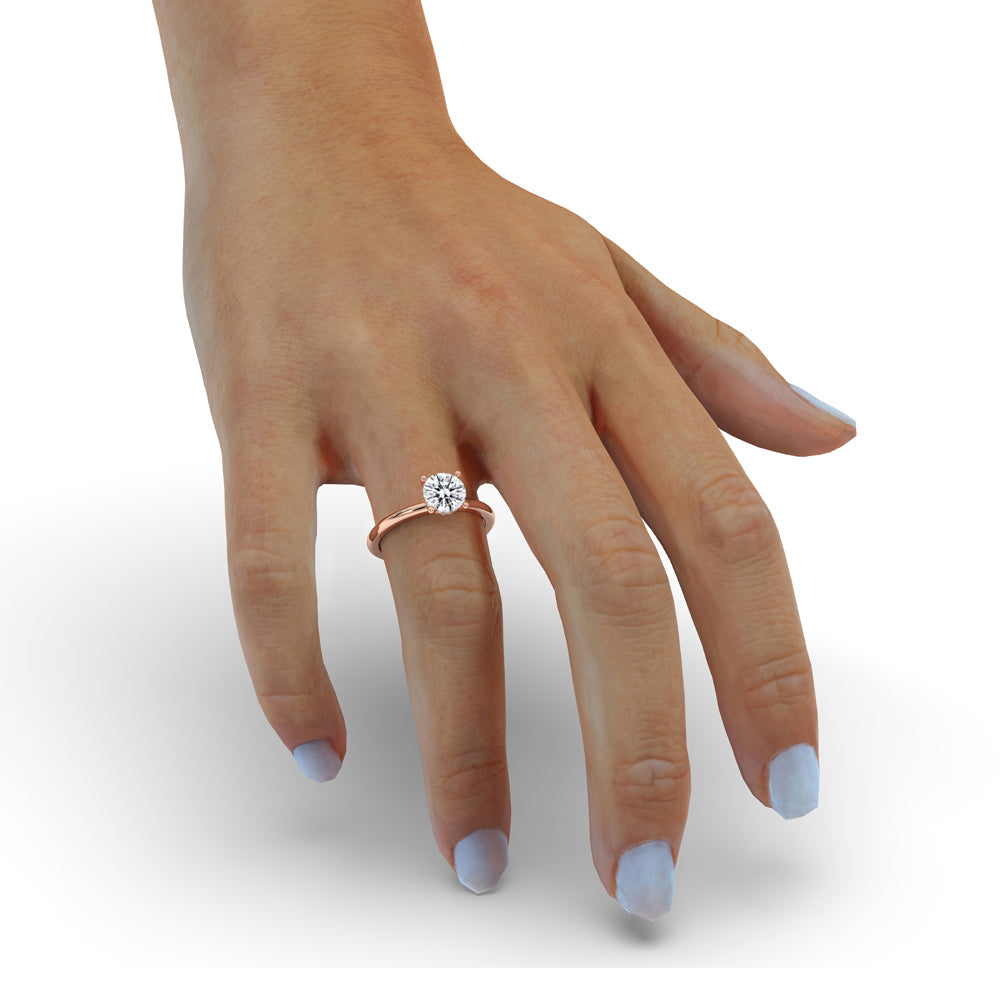 Round Diamond Hidden Halo Engagement Ring