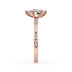 Pear Diamond Ring With Side Round Diamonds